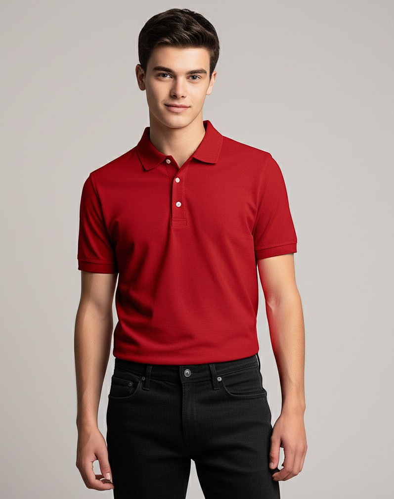 Рубашка-поло | Мужская | 220–230 грм² | 95% хлопок, 5% лайкра, с короткими рукавами