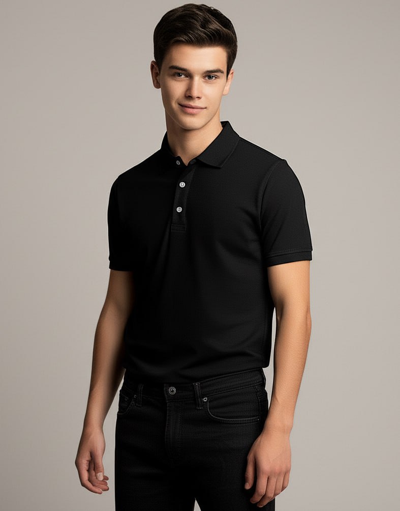 Рубашка-поло | Мужская | 220–230 грм² | 95% хлопок, 5% лайкра, с короткими рукавами
